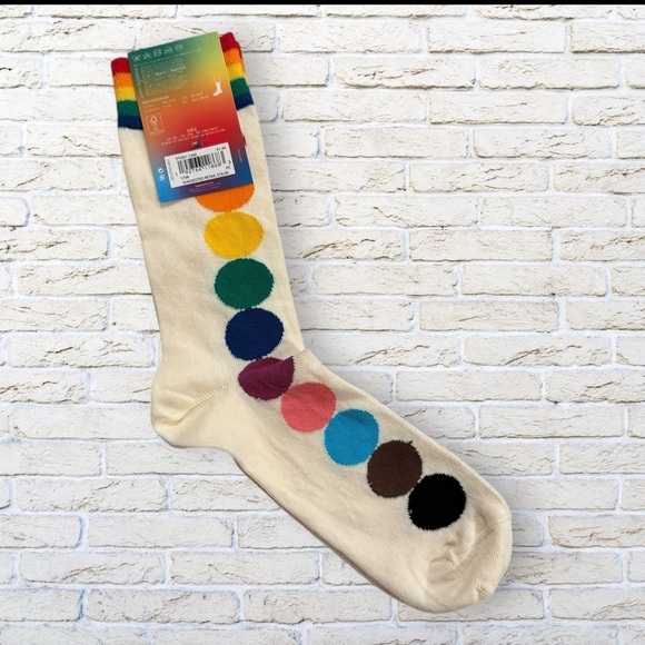 NWT Happy Socks Gender Neutral Pride Colorful Crew Socks - Picture 2 of 3